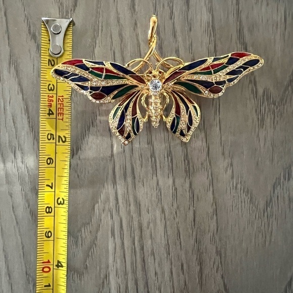 JBK Camrose Kross Rhinestone Enamel Butterfly Brooch - Picture 4 of 5